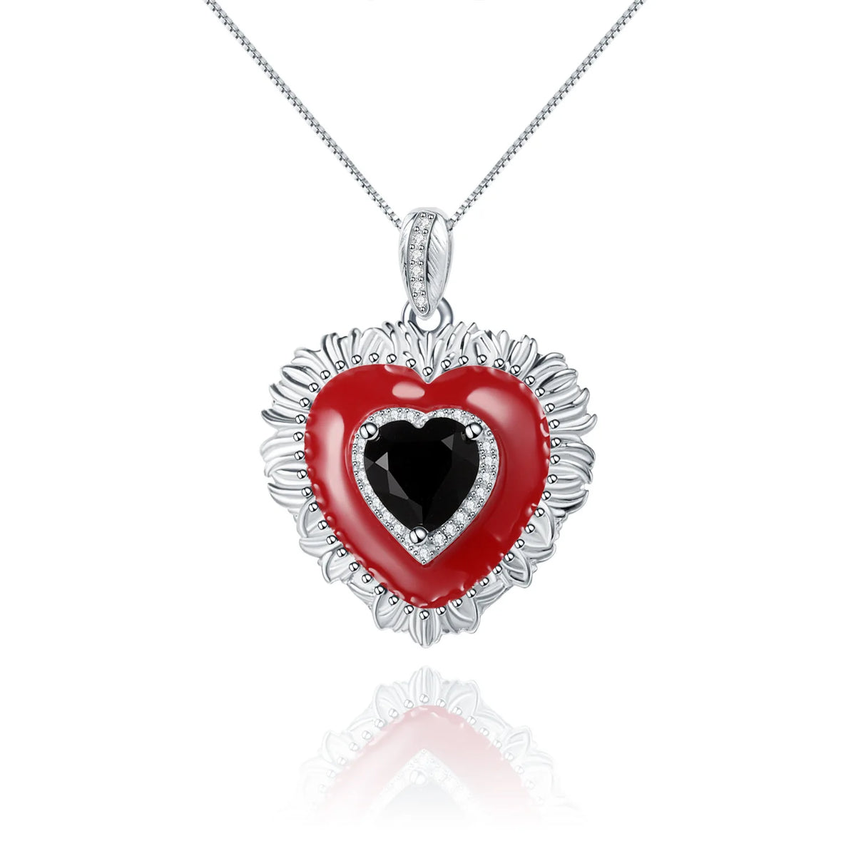 Collar de plata de ley 925 MUSHAN Bespoke Jewelry, collar de compromiso con zafiro rojo de laboratorio en corte cojín para mujer, bañado en oro de 18K