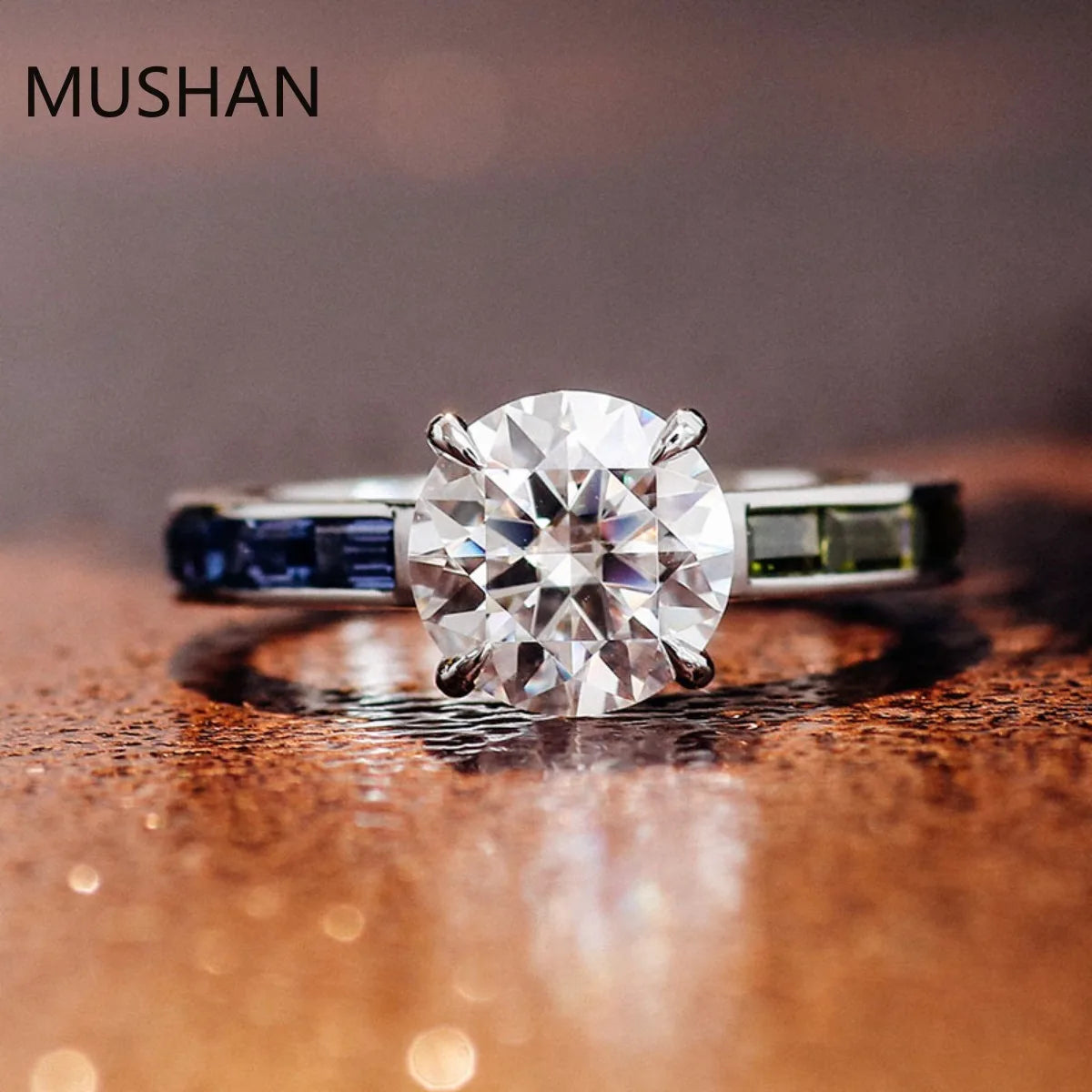 MUSHAN Luxury Custom 14K 18K Gold Rings Band Jewelry With Moissanite Diamond Lab Grown Gemstones Diamond Wedding Ring For Women