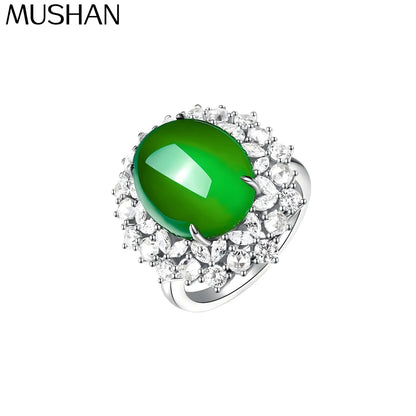 MuShan Jewelry 925 Sterling Silver Ring 5A CZ Gemstones HCD Gemstones Designer Bridal 925 Sterling Silver Ring Accessories