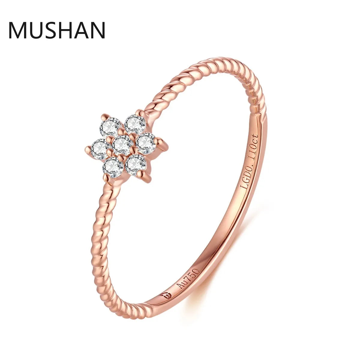 MUSHAN Luxury Custom 14K 18K Gold Rings Band Jewelry With Moissanite Diamond Lab Grown Gemstones Diamond Wedding Ring For Women
