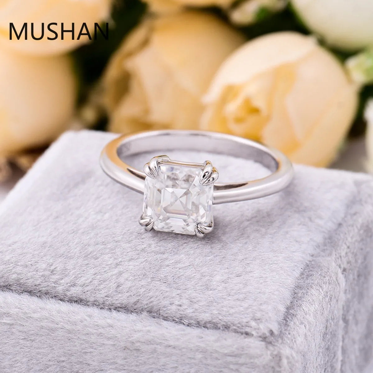 MUSHAN Luxury Custom 14K 18K Gold Rings Band Jewelry With Moissanite Diamond Lab Grown Gemstones Diamond Wedding Ring For Women