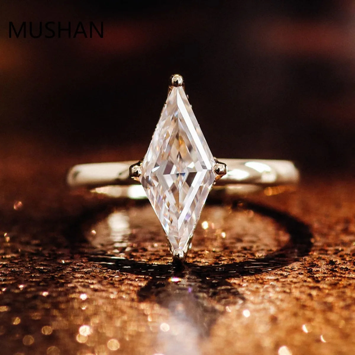 MUSHAN Luxury Custom 14K 18K Gold Rings Band Jewelry With Moissanite Diamond Lab Grown Gemstones Diamond Wedding Ring For Women