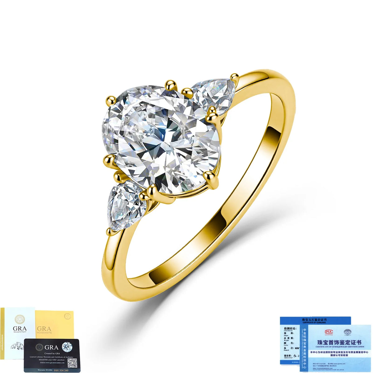 Bague MUSHAN Luxury Jewelry en argent sterling 925 pour femme, avec diamant moissanite émeraude certifié GRA, couleur D, joaillerie fine