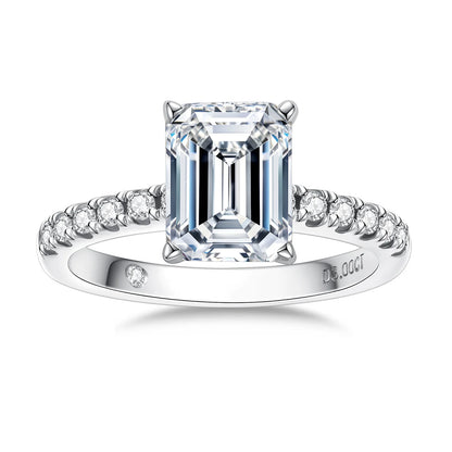 Bague en argent sterling 925 de la marque MuShan, bague brillante en moissanite VVS pour amie, plaquée or 18 carats, bagues fines brevetées MST