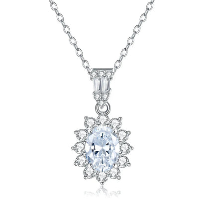 MuShan Jewelry 925 Sterling Silver Necklace Pendant Chain HCD Diamonds Engagement Party Romantic Style Women Necklaces Jewelry