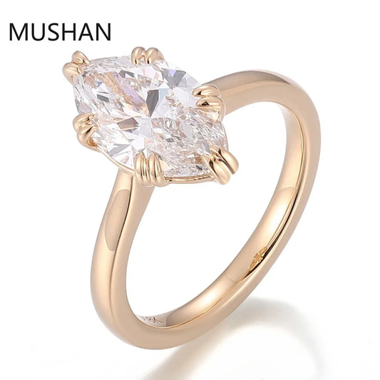 MUSHAN Luxury Custom E Color 1.5ctw Diamond Ring PT950 10K 14K 18K Gold Jewelry Lab Grown Diamond Wedding Rings Band For Women