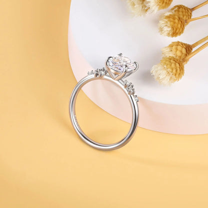 MuiShan Jevelry 925 Sterling Silver Rings Bands Engagement Ring 5A Cubic Zirconia Birthday Valentine Amniversary Women Gift