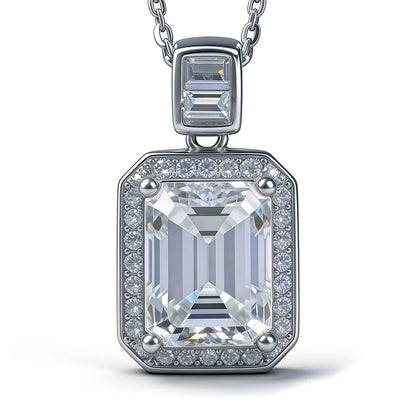 MuShan Luxury Jewelry 925 Sterling Silver 16IN Necklace Cushion Moissanite Valentine for Women Platinum Plated MST Patent GRA