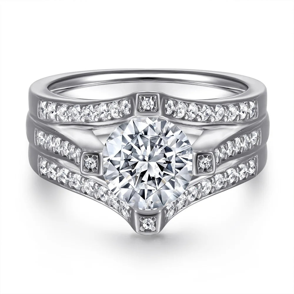 Anillo de plata de ley 925 con circonita de grado 7A de MuShan Luxury Jewelry, radiante para el día, ideal para esposa, joyería fina chapada en oro real.