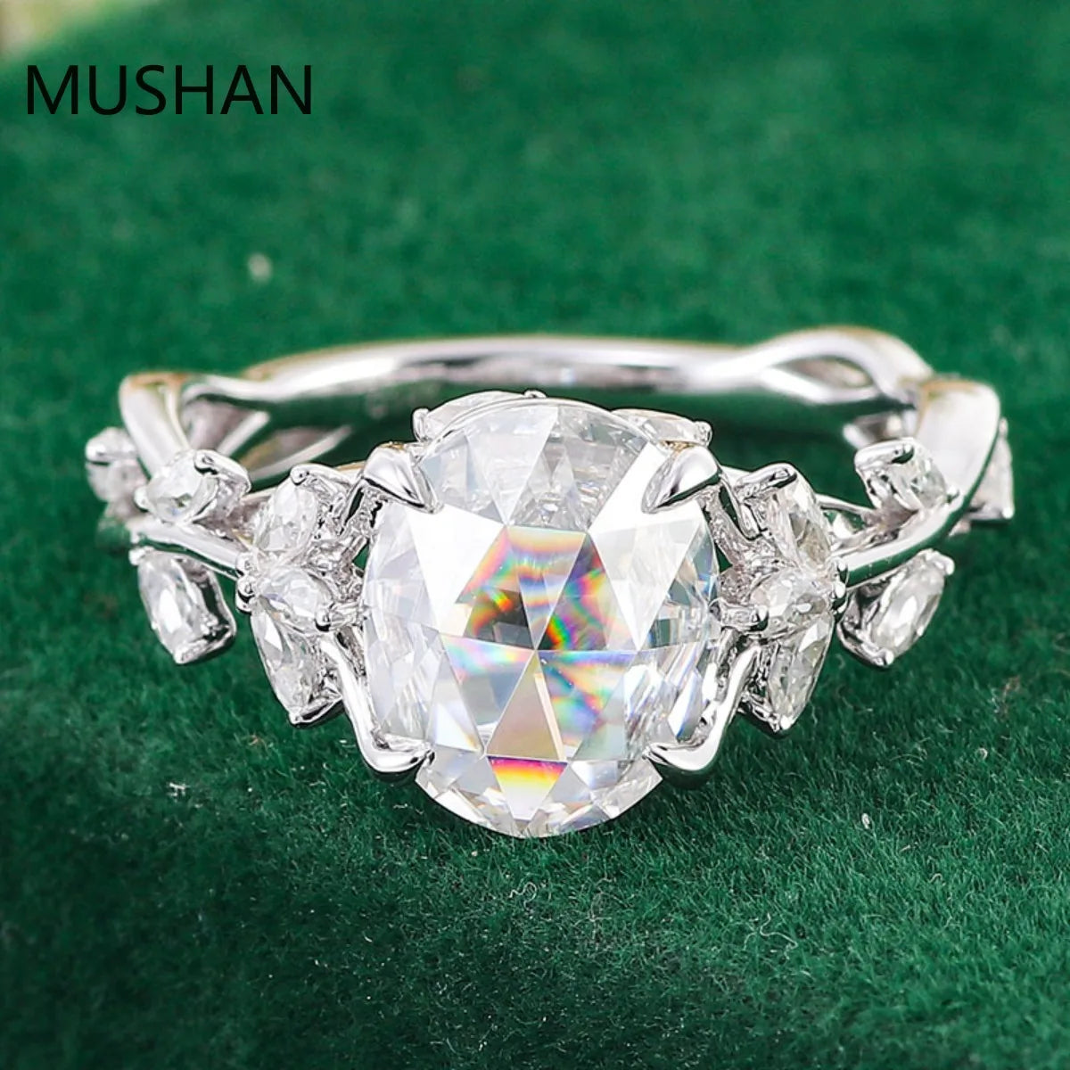 MUSHAN Luxury Custom 14K 18K Gold Rings Band Jewelry With Moissanite Diamond Lab Grown Gemstones Diamond Wedding Ring For Women