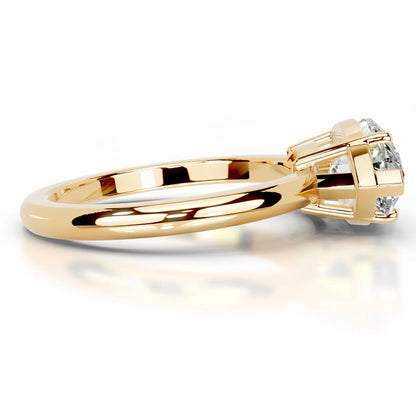 MuShan Designer Jewelry 925 Sterling Silver Ring Round Moissanite Cocktail Ring for Fiancee 18K Gold Plated MST Patent Rings