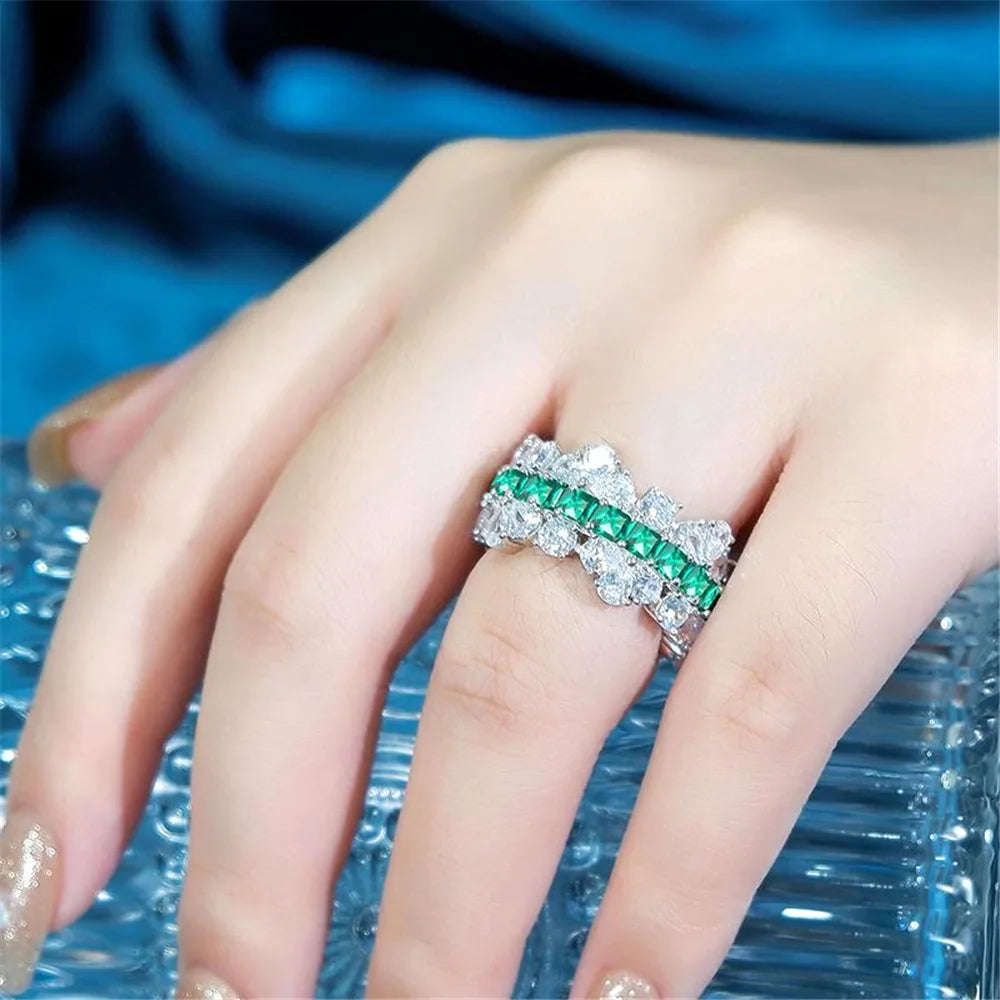 MuShan Designer Jewelry 925 Sterling Silver Ring Zircon 7A Oval Evening for Girls 18K Rose Gold Plated Fine Jewelry Rings
