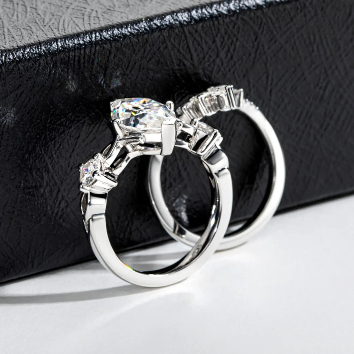 Anillo de bodas de plata de ley 925 de MUHAN Luxury Jewelry, anillo de diamante de moissanita para mujer con certificado GRA, color D, joyería fina