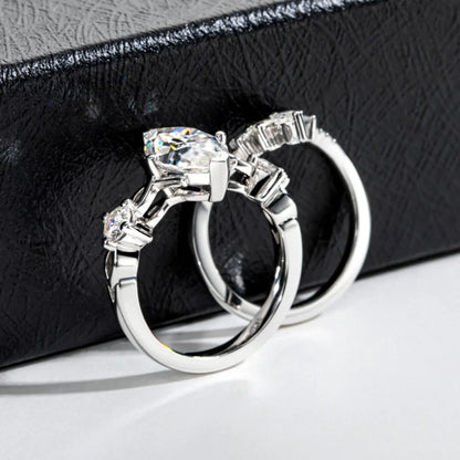 Anillo de bodas de plata de ley 925 de MUHAN Luxury Jewelry, anillo de diamante de moissanita para mujer con certificado GRA, color D, joyería fina
