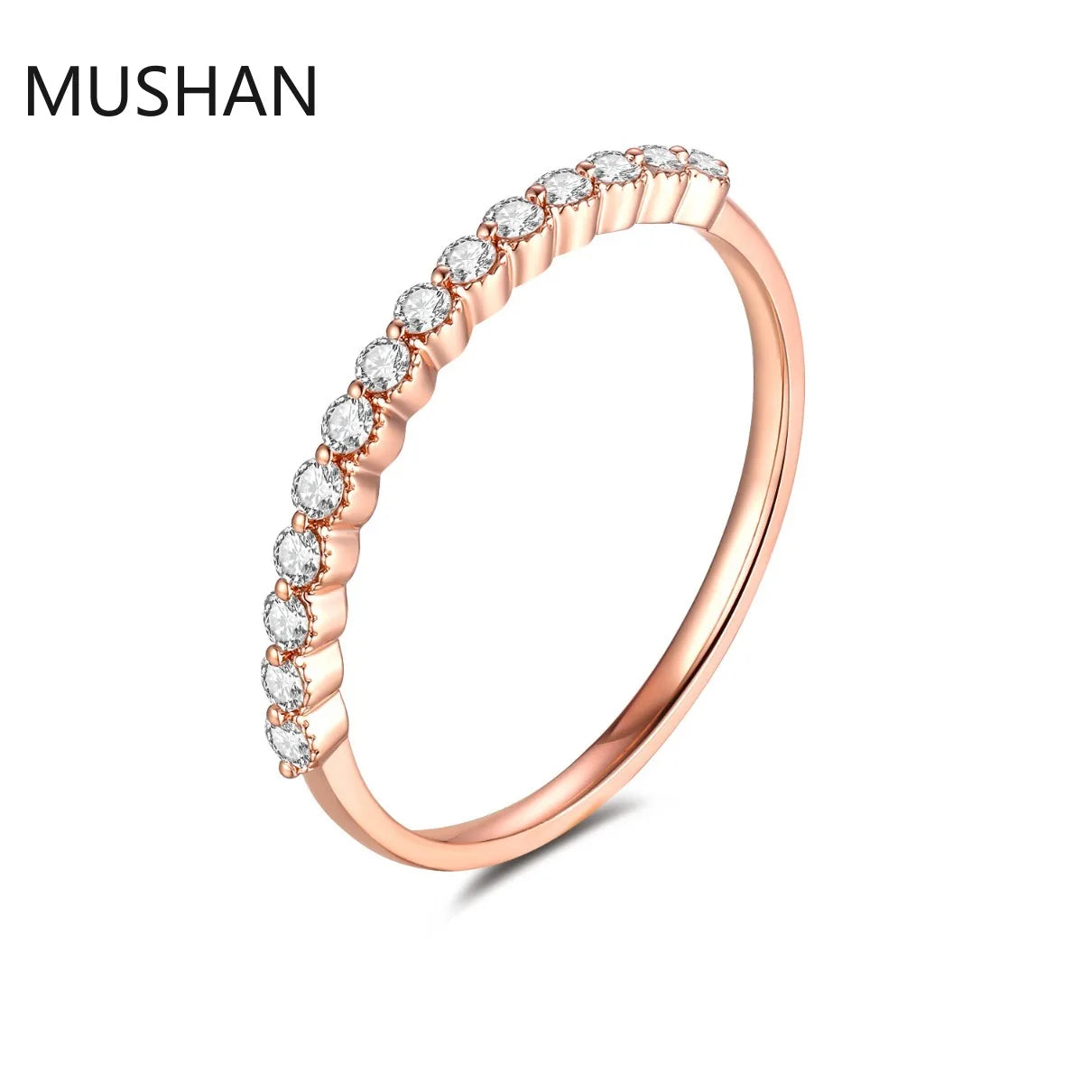 MUSHAN Luxury Custom 14K 18K Gold Rings Band Jewelry With Moissanite Diamond Lab Grown Gemstones Diamond Wedding Ring For Women