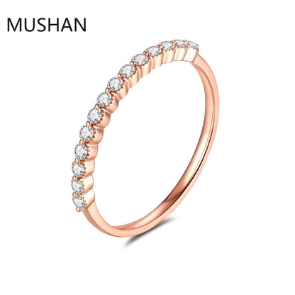 MUSHAN Luxury Custom 14K 18K Gold Rings Band Jewelry With Moissanite Diamond Lab Grown Gemstones Diamond Wedding Ring For Women