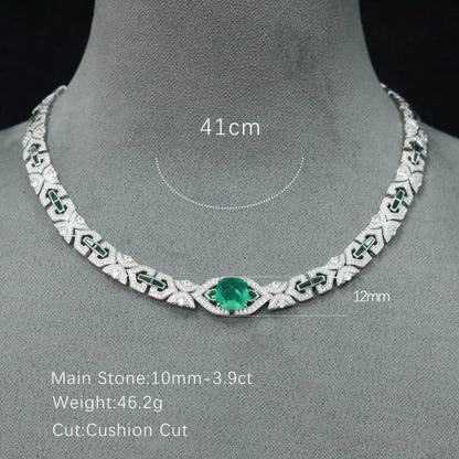MuShan Jewelry 925 Sterling Silver Necklace Designer HCD Gemstones 5A CZ Gemstones Love 925 Sterling Silver Necklace Accessories