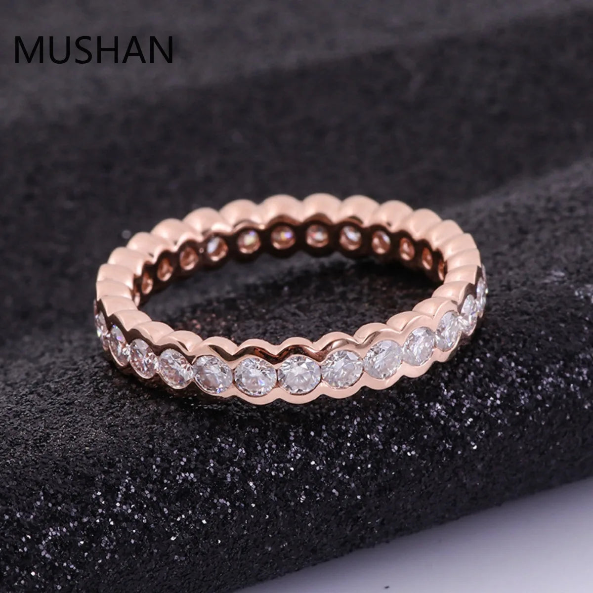 MUSHAN Luxury Custom 14K 18K Gold Rings Band Jewelry With Moissanite Diamond Lab Grown Gemstones Diamond Wedding Ring For Women