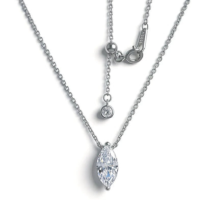 MuShan Luxury Jewelry 925 Sterling Silver Necklace 18IN Heart Moissanite Easter 18K Gold Plated for Her MST Patent 18INs