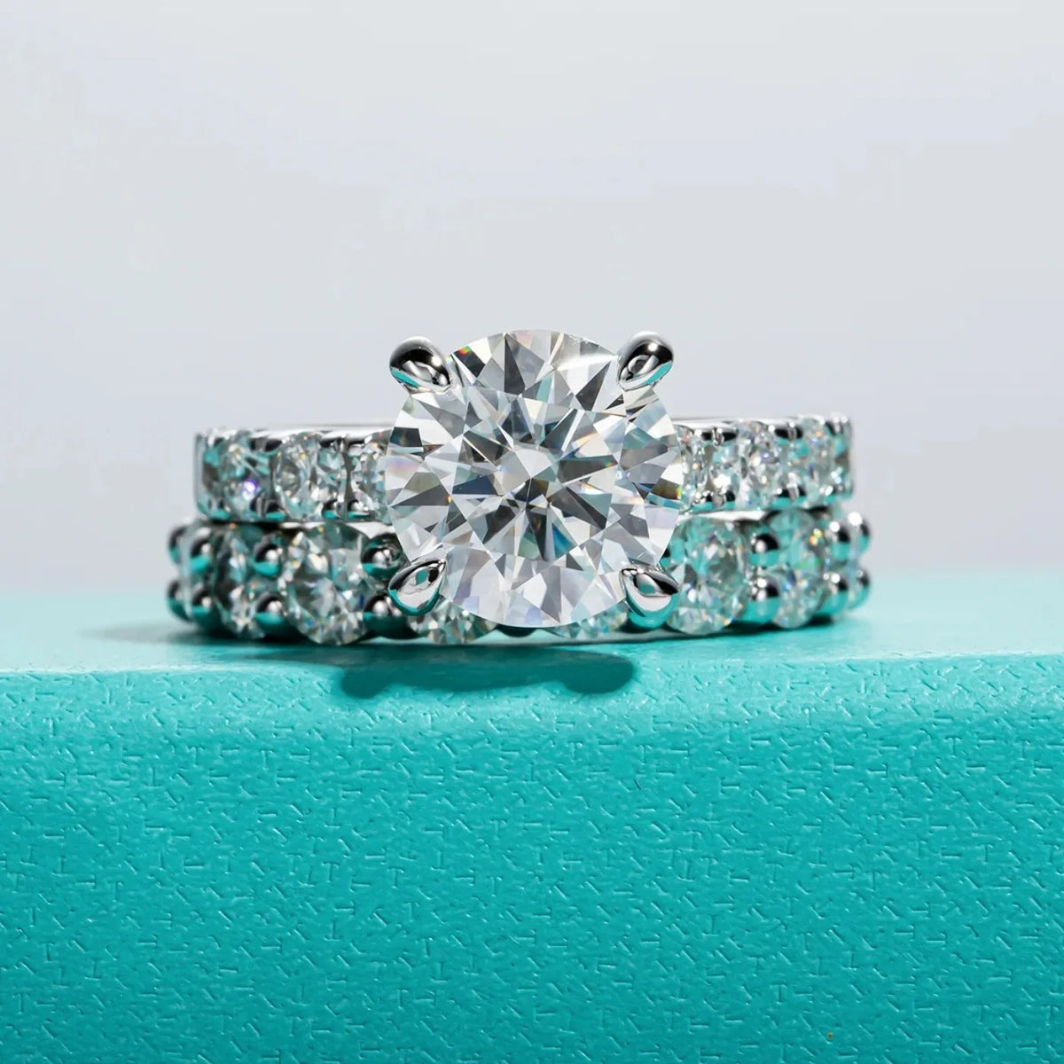 Anillo de boda de plata de ley 925 de MUHAN Luxury Jewelry, anillo de diamantes de moissanita para mujer con certificado GRA, color D, joyería fina