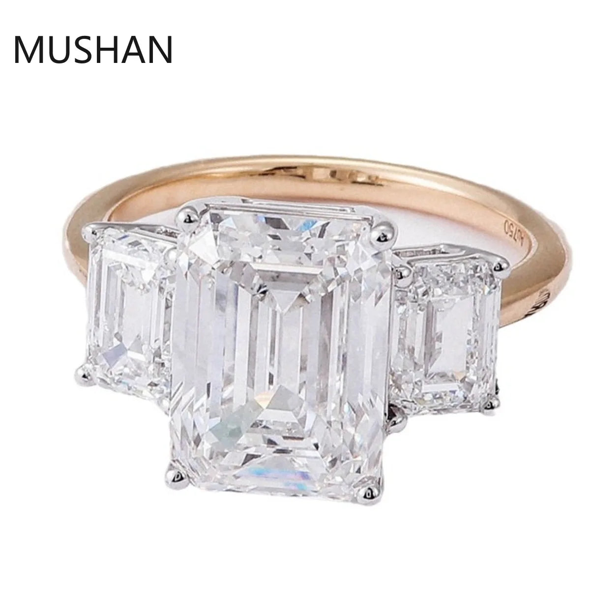 MUSHAN Luxury Custom 14K 18K Gold Rings Band Jewelry With Moissanite Diamond Lab Grown Gemstones Diamond Wedding Ring For Women