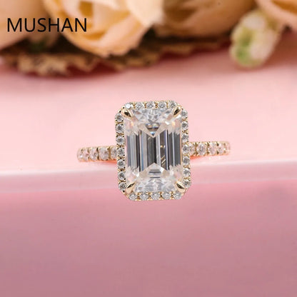 MUSHAN Luxury Custom 14K 18K Gold Rings Band Jewelry With Moissanite Diamond Lab Grown Gemstones Diamond Wedding Ring For Women