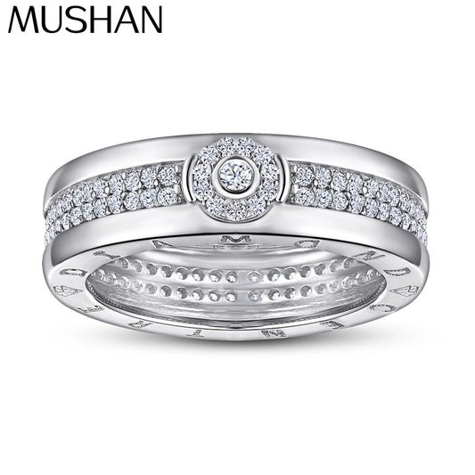 Anillos de compromiso de plata de ley 925 de MuShan Jewelry, bandas con circonita cúbica 7A, elegantes y delicados, regalo de aniversario para mujer