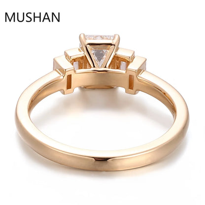 MUSHAN Luxury Custom 14K 18K Gold Rings Band Jewelry With Moissanite Diamond Lab Grown Gemstones Diamond Wedding Ring For Women
