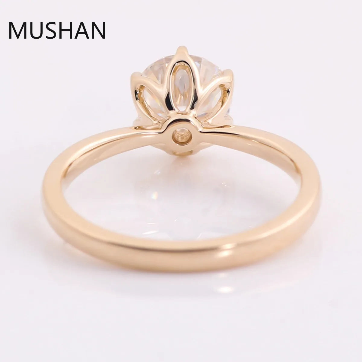 MUSHAN Bague de luxe personnalisée en or 14K 18K avec diamant moissanite et pierres précieuses de laboratoire, alliance pour femme