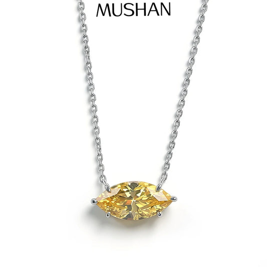 MuShan Jewelry 925 Sterling Silver Necklace Pendant Chain HCD Gemstones Bachelorette Gift Trendy Style Women Necklaces Jewelry