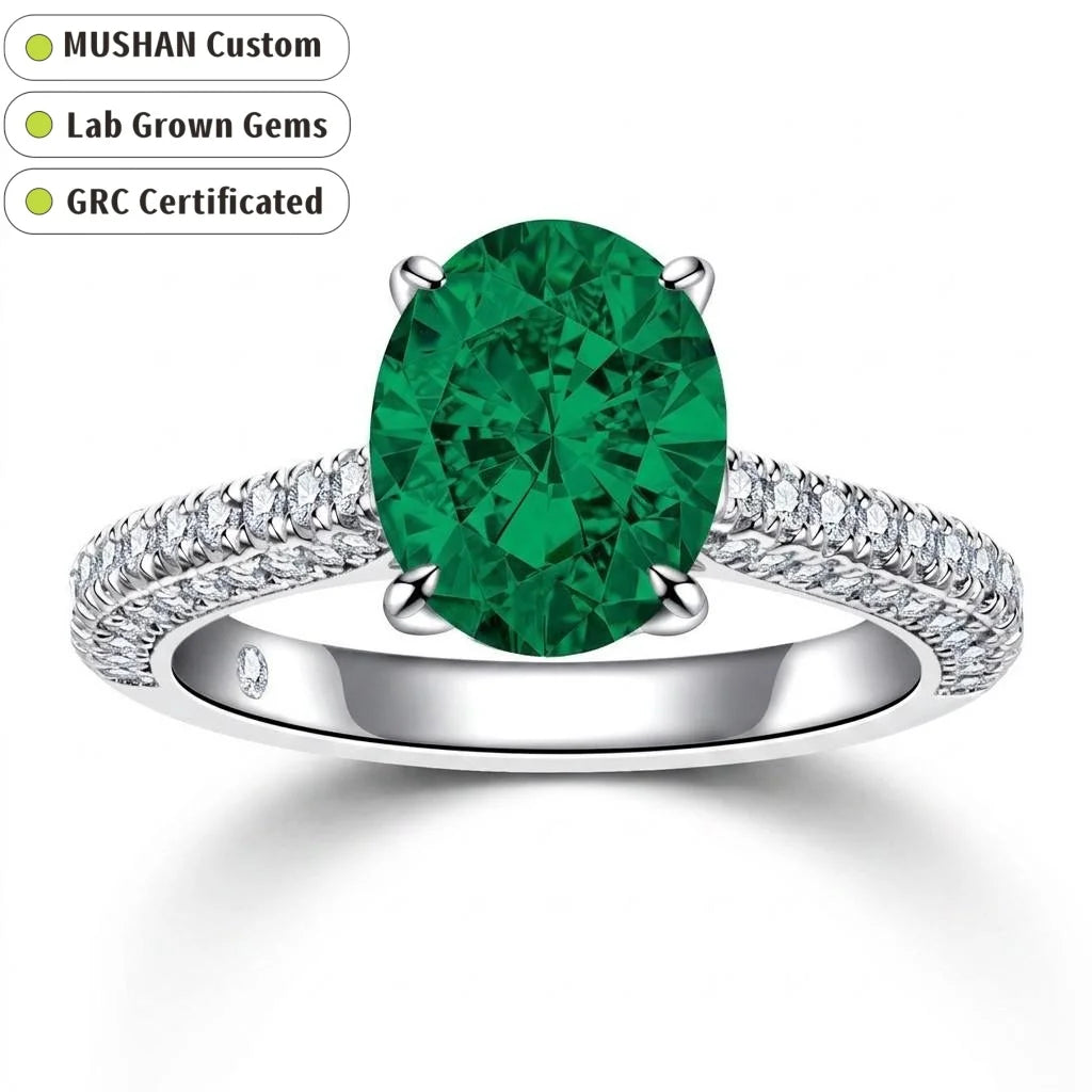 MUSHAN Custom Jewelry 925 Sterling Silver Ring Band 3 ct Lab Grown Gemstones Ruby Emerald Sapphire Sunflower Rings Jewelry