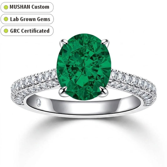 MUSHAN Custom Jewelry 925 Sterling Silver Ring Band 3 ct Lab Grown Gemstones Ruby Emerald Sapphire Sunflower Rings Jewelry