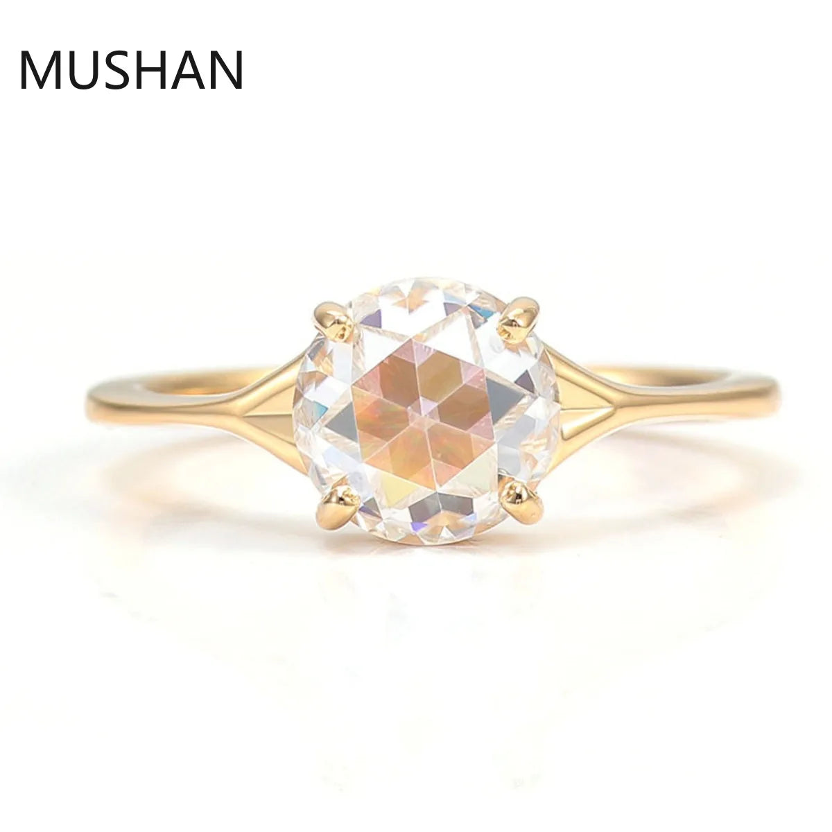 MUSHAN Luxury Custom 14K 18K Gold Rings Band Jewelry With Moissanite Diamond Lab Grown Gemstones Diamond Wedding Ring For Women