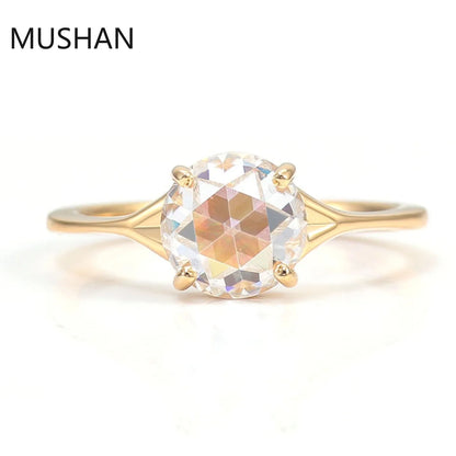 MUSHAN Luxury Custom 14K 18K Gold Rings Band Jewelry With Moissanite Diamond Lab Grown Gemstones Diamond Wedding Ring For Women