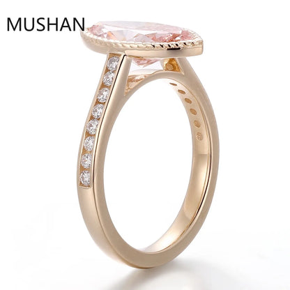 MUSHAN Luxury Custom 14K 18K Gold Rings Band Jewelry With Moissanite Diamond Lab Grown Gemstones Diamond Wedding Ring For Women