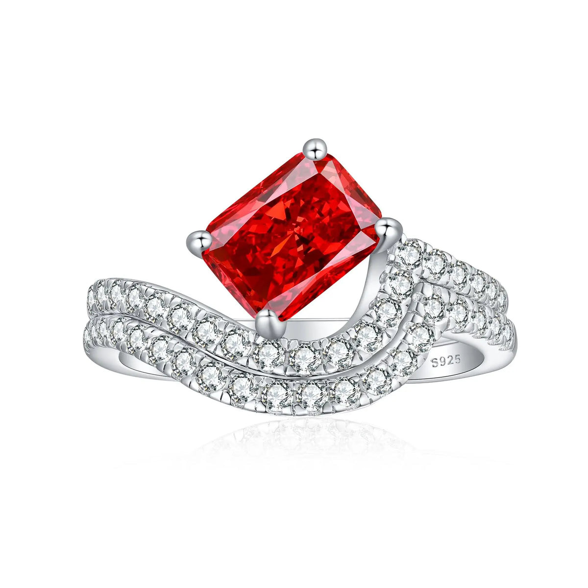 MuShan Jewelry 925 Sterling Silver Ring Wedding Band High Carbon Diamond Mother Day Gift Trendy Style Women Rings Fine Jewelry