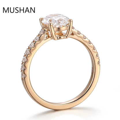 MUSHAN Luxury Custom 14K 18K Gold Rings Band Jewelry With Moissanite Diamond Lab Grown Gemstones Diamond Wedding Ring For Women