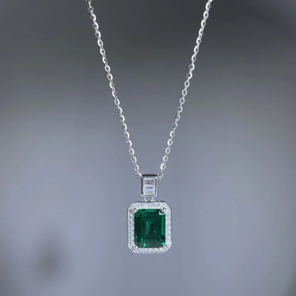MuShan Jewelry 925 Sterling Silver Necklace Pendant Chain HCD Diamonds Anniversary Gift Party Cocktail Women Necklaces Jewelry
