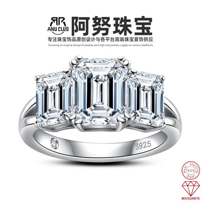 MUHAN Luxury Jewelry  925 Sterling Silver Ring Wedding Band  Women GRA Certificate Moissanite Diamond Rings D Color Fine Jewelry