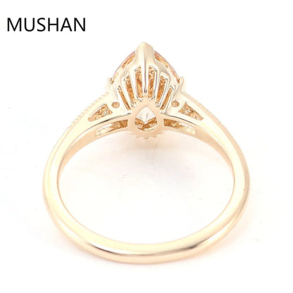 MUSHAN Luxury Custom 14K 18K Gold Rings Band Jewelry With Moissanite Diamond Lab Grown Gemstones Diamond Wedding Ring For Women