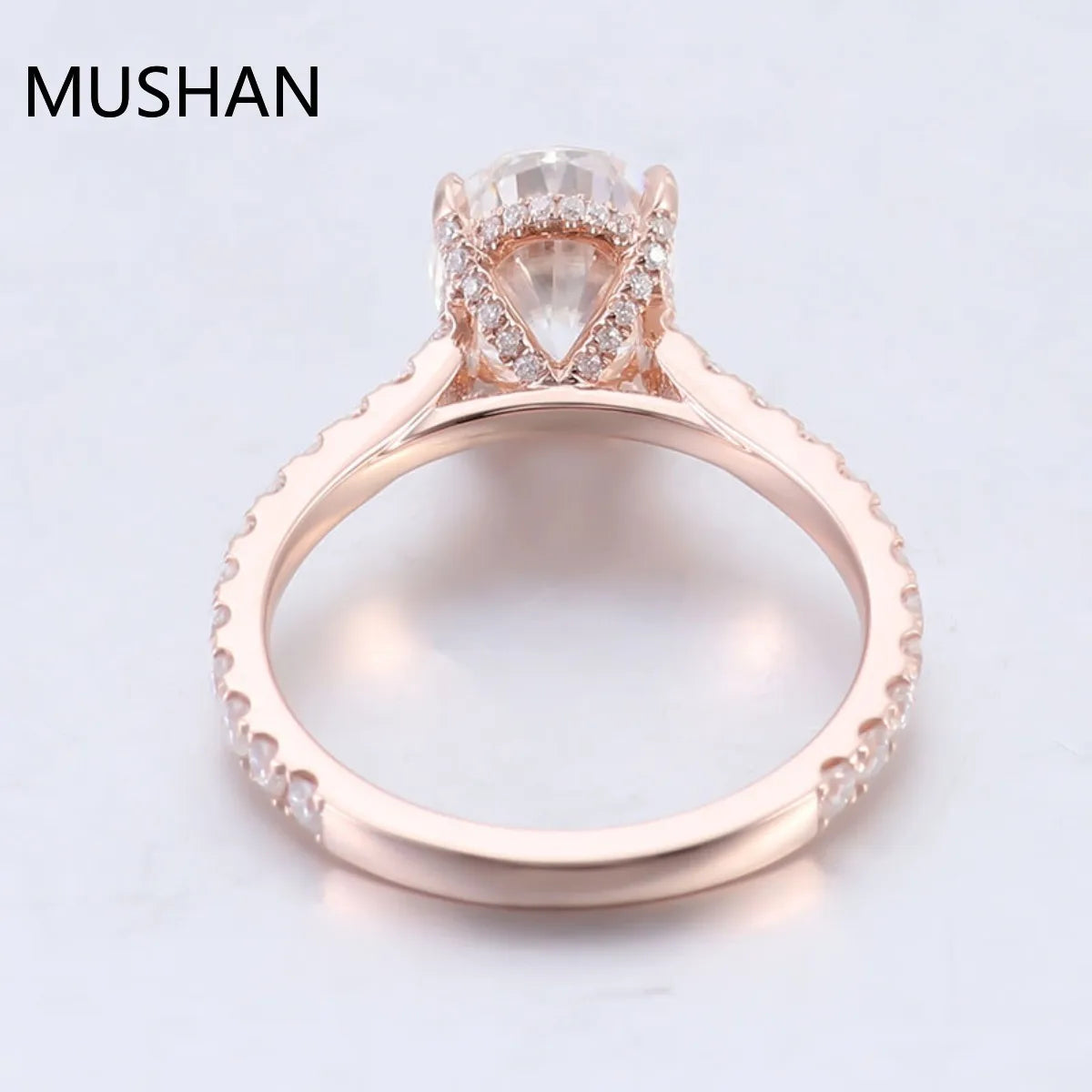 MUSHAN Luxury Custom 14K 18K Gold Rings Band Jewelry With Moissanite Diamond Lab Grown Gemstones Diamond Wedding Ring For Women