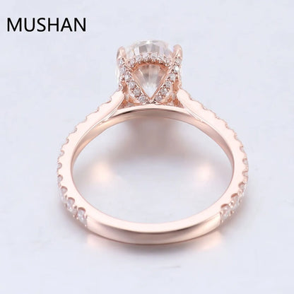 MUSHAN Luxury Custom 14K 18K Gold Rings Band Jewelry With Moissanite Diamond Lab Grown Gemstones Diamond Wedding Ring For Women