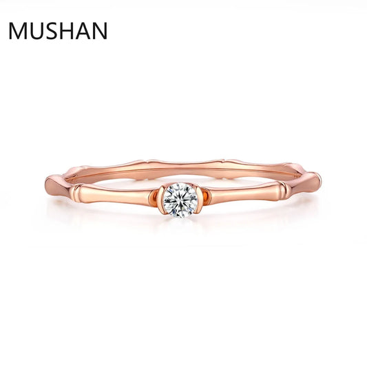 MUSHAN Luxury Custom 14K 18K Gold Rings Band Jewelry With Moissanite Diamond Lab Grown Gemstones Diamond Wedding Ring For Women
