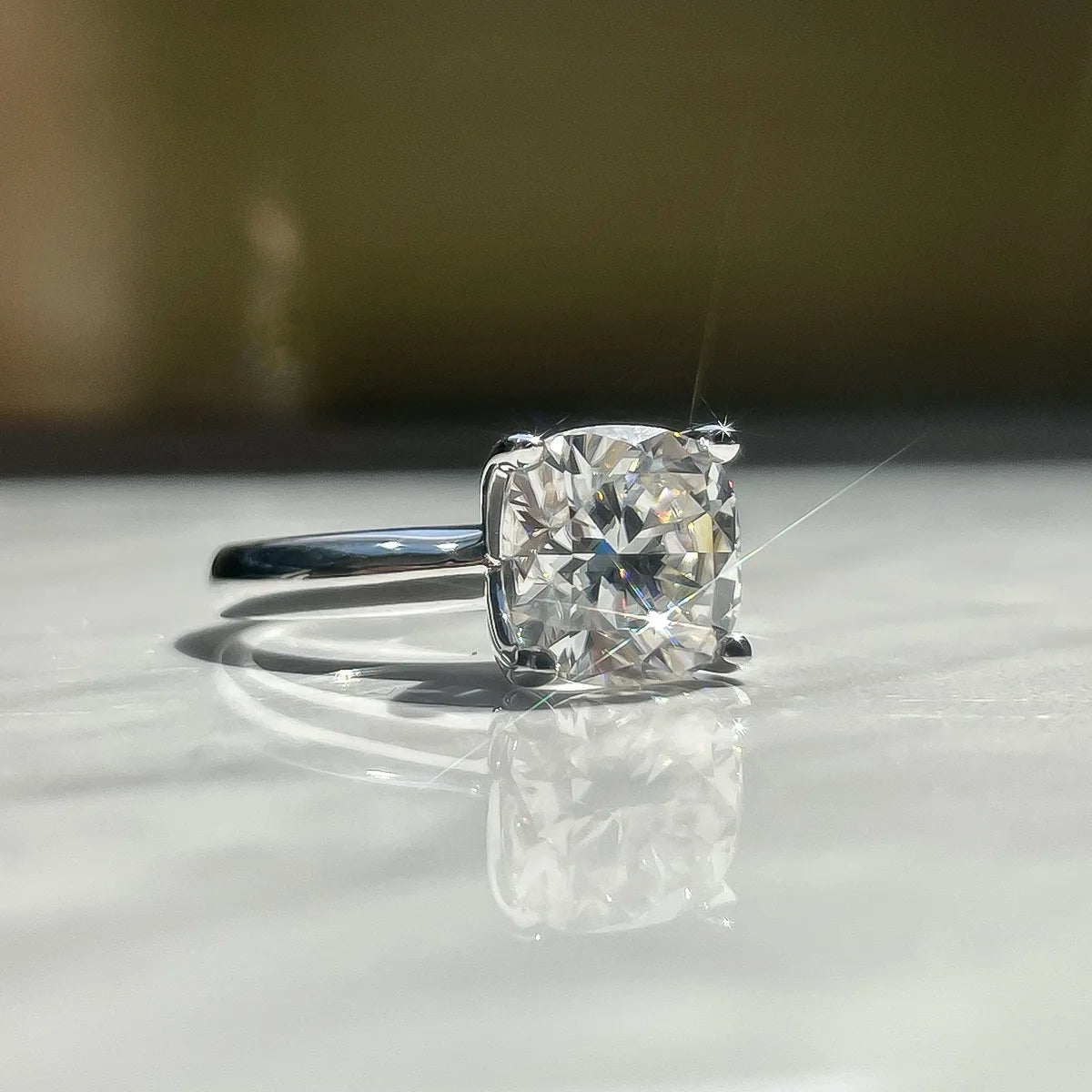 MuShan Designer Jewelry 925 Sterling Silver Ring Moissanite Stylish Ring for Lover 18K Real Gold Plated MST Patent Jewellery