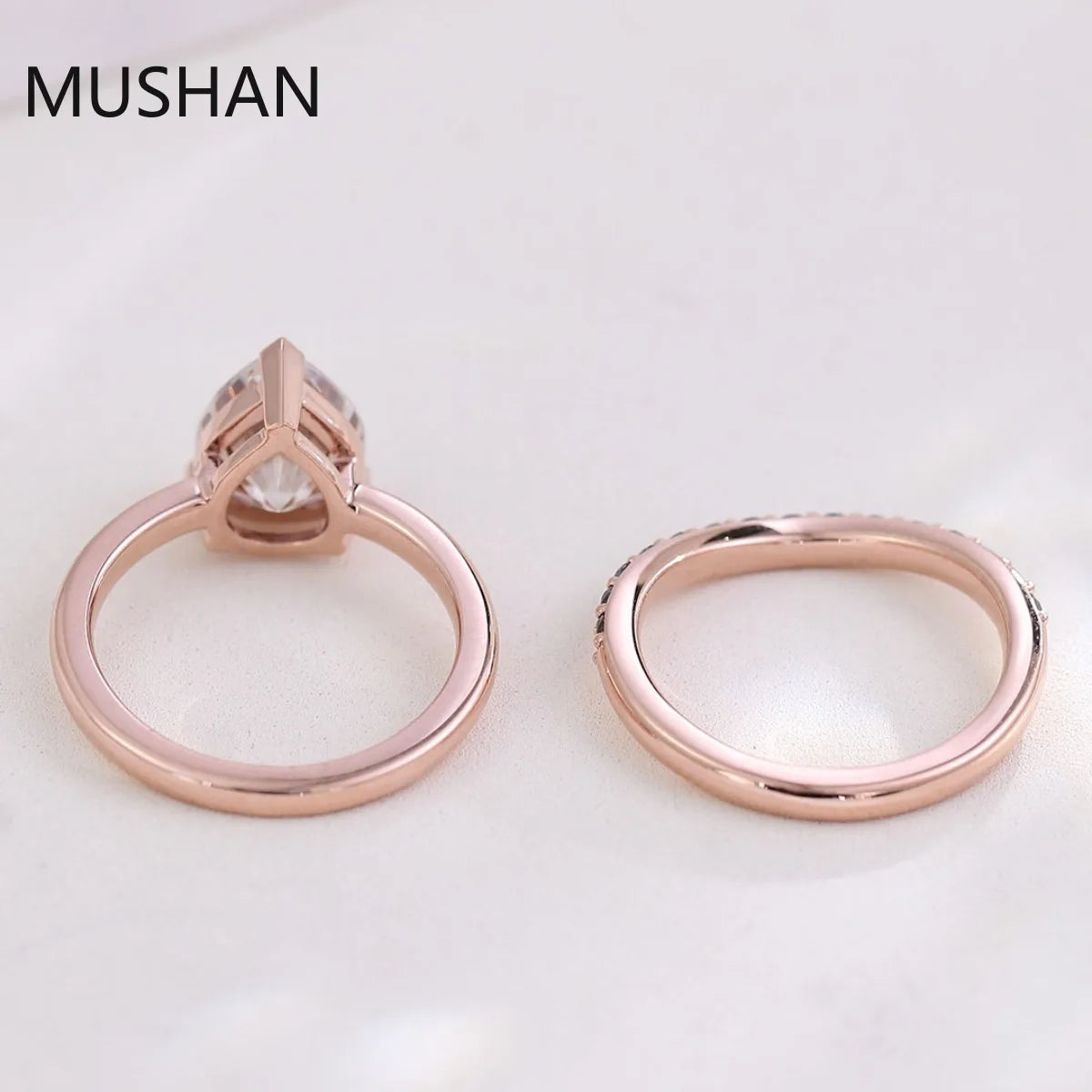 MUSHAN Luxury Custom 14K 18K Gold Rings Band Jewelry With Moissanite Diamond Lab Grown Gemstones Diamond Wedding Ring For Women