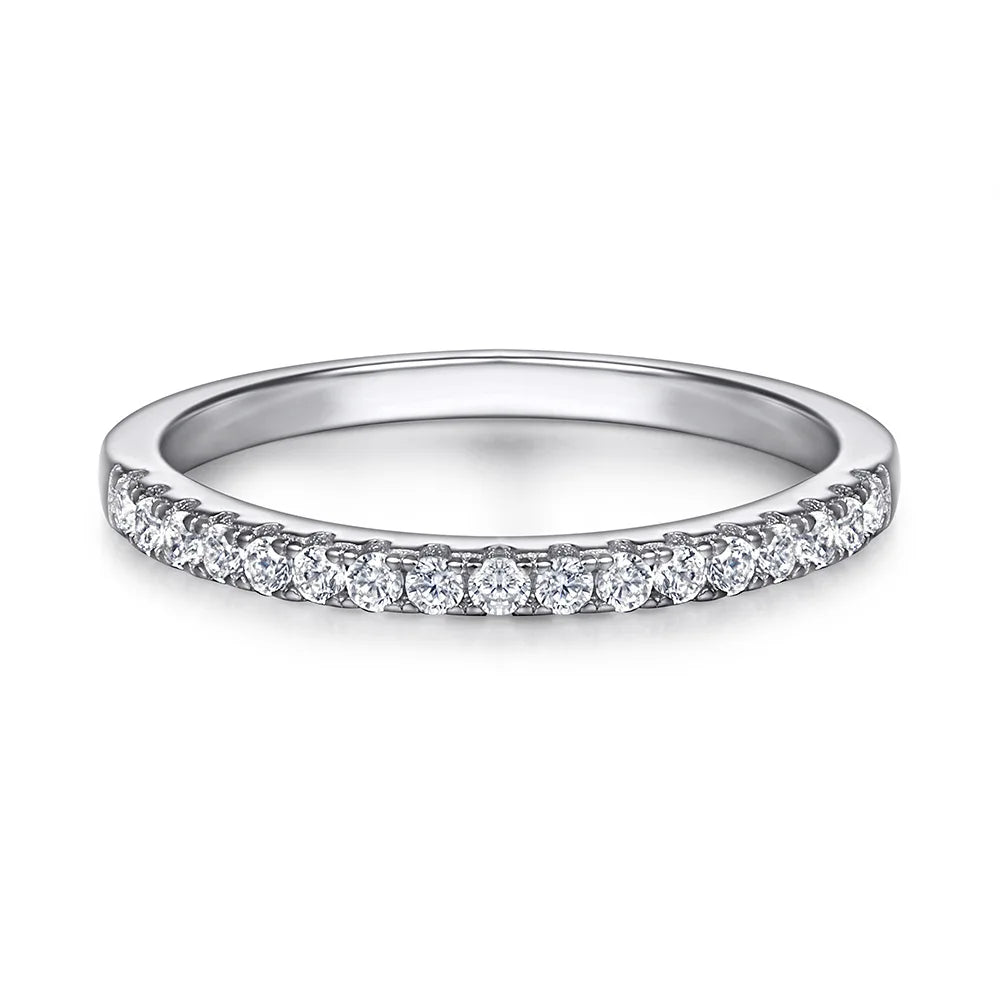 MuShan Jewelry 925 Sterling Silver Ring Wedding Band High Carbon Diamond Elegant Style Girlfriend Gift Women Rings Fine Jewelry
