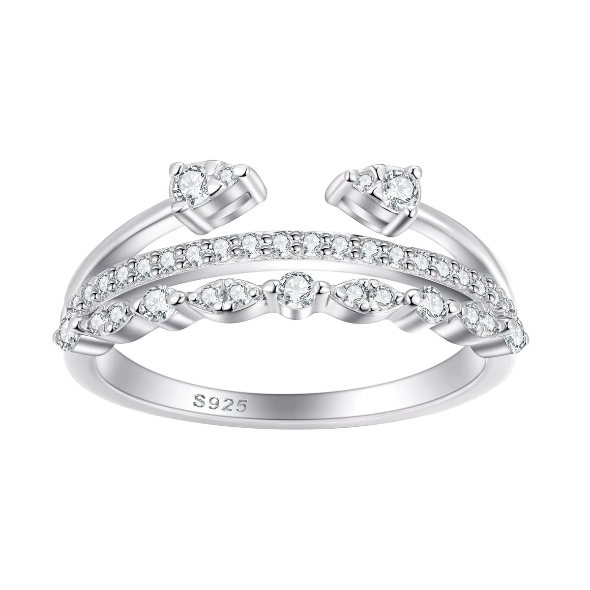 MuShan Jewelry 925 Sterling Silver Ring Wedding Band High Carbon Diamond Bridesmaid Gift Vintage Style Women Rings Fine Jewelry