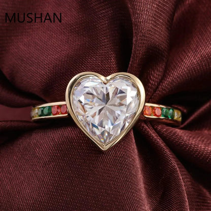 MUSHAN Luxury Custom 14K 18K Gold Rings Band Jewelry With Moissanite Diamond Lab Grown Gemstones Diamond Wedding Ring For Women