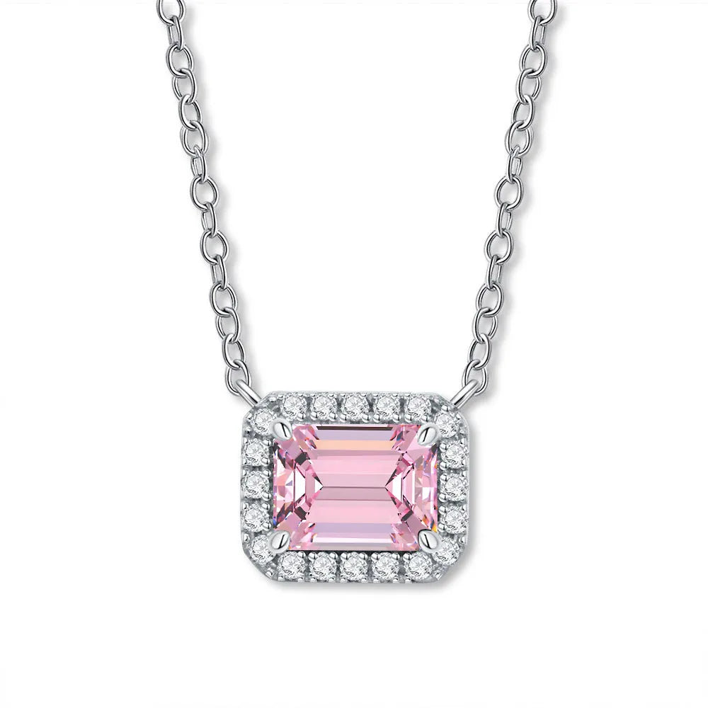 MUSHAN Bijoux de luxe pour femme, pendentif cube de sucre en argent sterling S925 avec diamant haut carbone, collier avec saphir et diamants