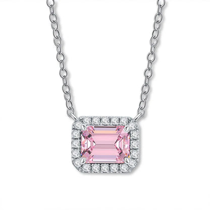 MUSHAN Bijoux de luxe pour femme, pendentif cube de sucre en argent sterling S925 avec diamant haut carbone, collier avec saphir et diamants